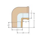 Hollex Aluminium Knie 90º Binnendraad	 Buitendraad